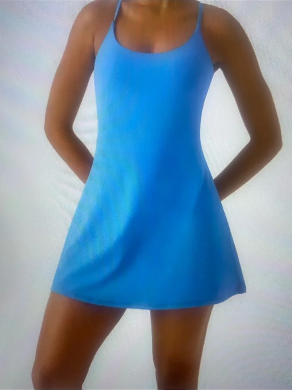 MEDIUM.    HALARA SOFTLY ZERO PLUSH BACKLESS EASY PEEZY ACTIVE  DRESS - Picture 3 of 12